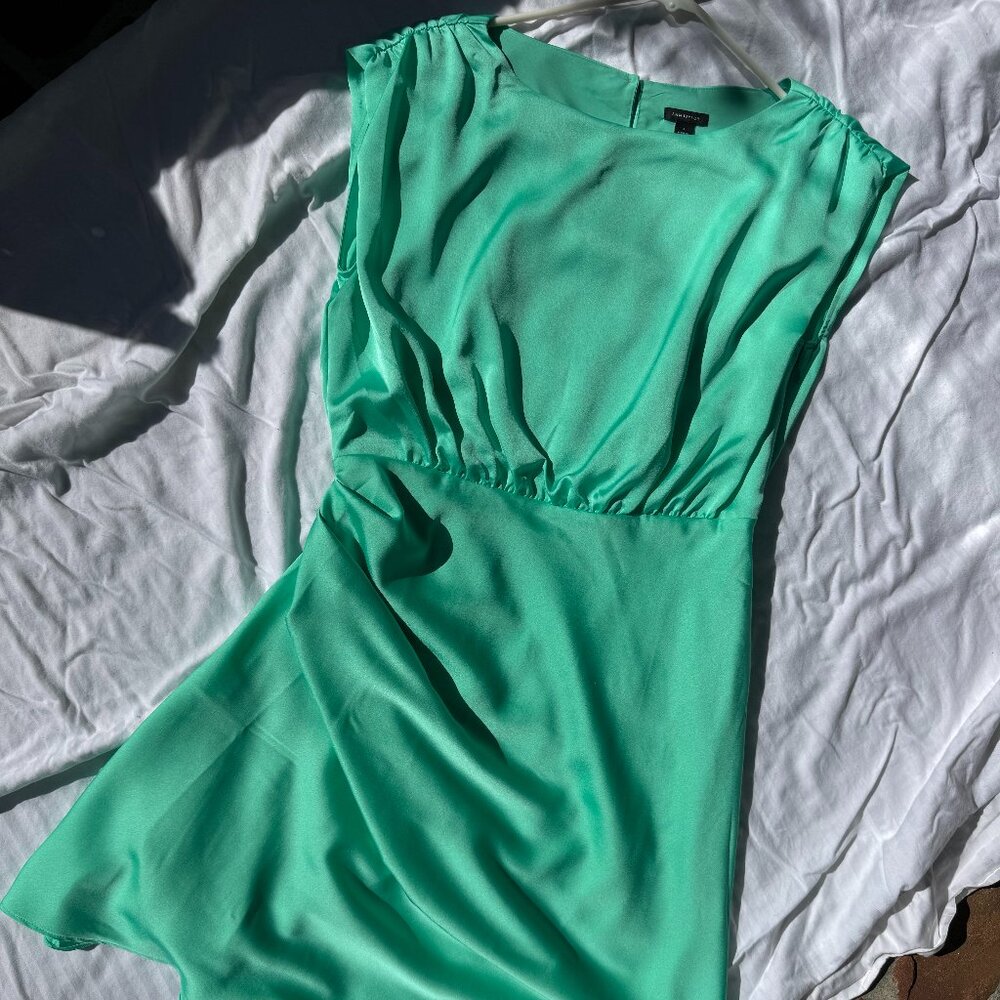 Teal Ann Taylor Silk Dress